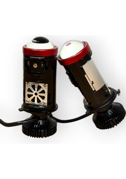 H4 Mercekli LED Zenon Prime 60W Güç 23.000 Lümen LED Zenon Şimşek Etkili 12-24V Uzun Ömürlü Güçlü Çizgisel Odak