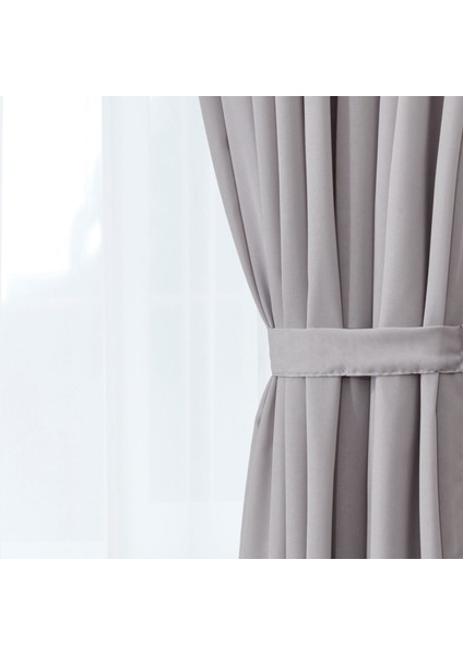 Soft Mori Fon Perde - Gri - 300X270 cm