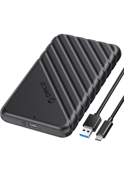 2,5 Inç USB C Sabit Sürücü Muhafazası USB 3.1 Gen 1 - Sata Iıı Harici Sabit Disk Kılıfı SSD HDD 9.5 Için 7 mm Aletsiz, Uasp Ile, Siyah (25PW1-C3)