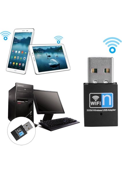300 Mbps USB Wifi, Kablosuz Lan Stick, Ieee 802.11B/G/N, Windows, Mac, Linux Uyumlu Ağ modelleri