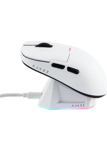 Ajazz AJ159 Pro 3 Modlu 8000Hz 26.000 Dpı Manyetik Şarj Istasyonlu Paw 3395 Optik Sensör Gaming Mouse (Beyaz) fiyatları