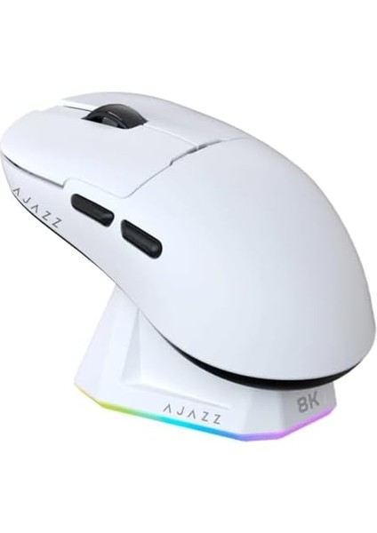 Ajazz AJ159 Pro 3 Modlu 8000Hz 26.000 Dpı Manyetik Şarj Istasyonlu Paw 3395 Optik Sensör Gaming Mouse (Beyaz) modelleri