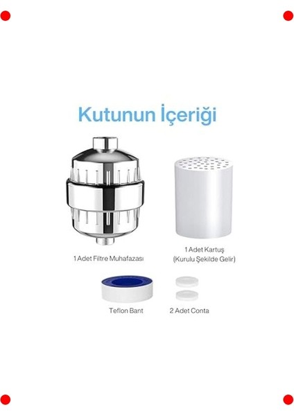 Klor ve Ağır Metal Arıtmalı Duş Filtresi indirimleri