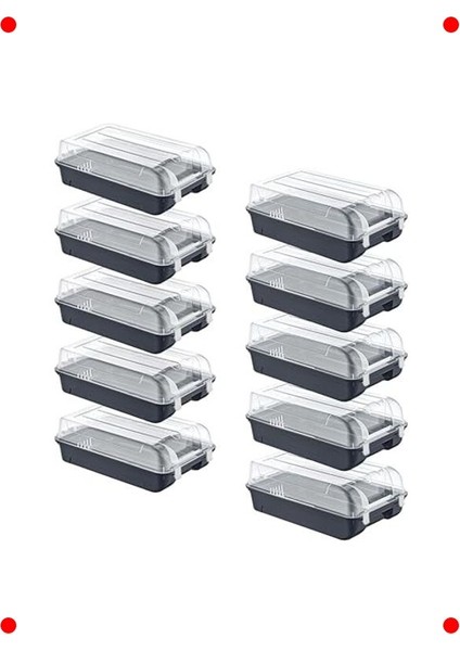 10'lu Antrasit Ayakkabı Düzenleyici Kutular Seti