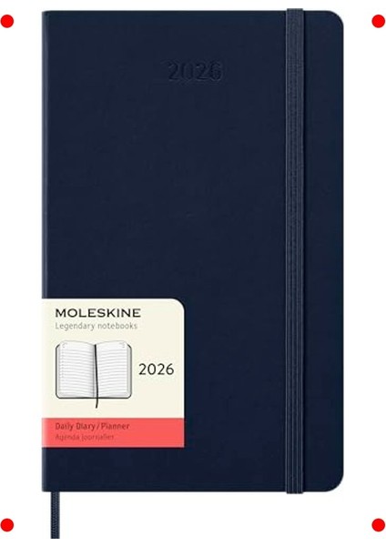 12 Ay Günlük Ajanda, L Boy, Sert Kapak, Safir Mavi