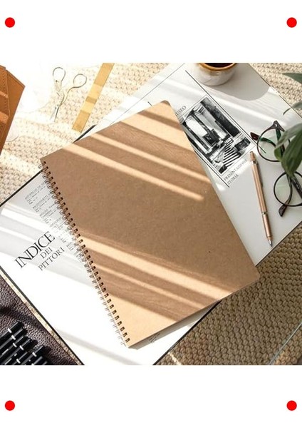 A4 Kareli Kraft Kapak Not Defteri 70 Yaprak