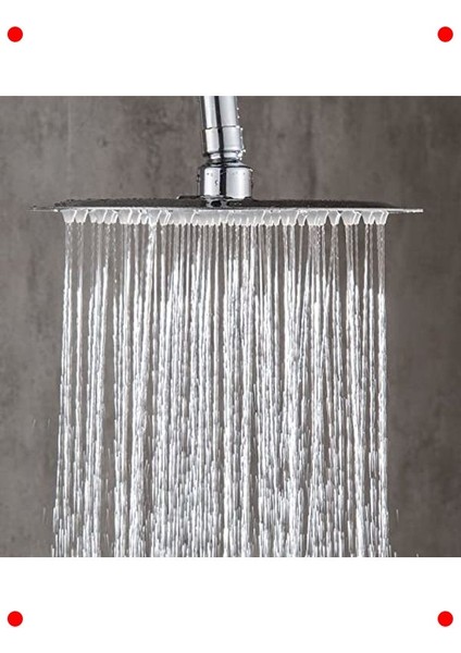 Kare Slim Tepe Duş Başlığı - Paslanmaz Metal (20X20 Cm)