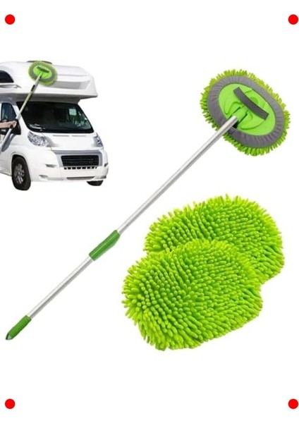 Mikrofiber Bezli Oto Yıkama Mop Seti Yedekli