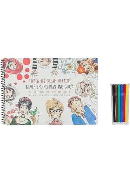 Mat Tükenmez Resim Defteri 3 25X35CM & 6&apos;lı Keçeli modelleri