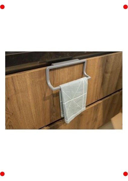 Gri Mutfak Banyo Havlu Askısı