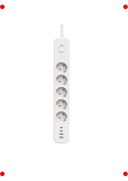 5'li Akım Korumalı Priz USB & Type-C Çıkışlı modelleri