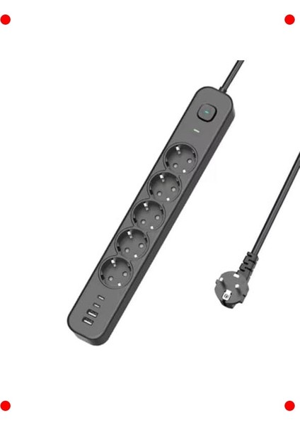 5'li Akım Korumalı Priz USB & Type-C Çıkışlı fırsatları