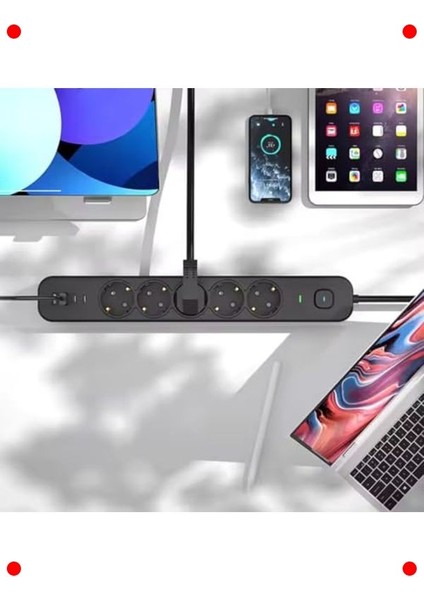 5'li Akım Korumalı Priz USB & Type-C Çıkışlı indirimleri