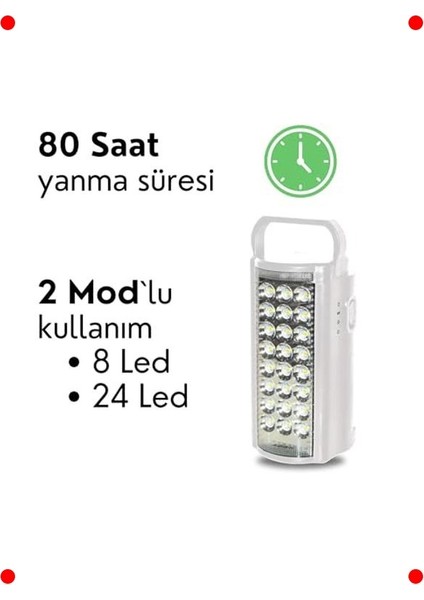 24 LED Taşınabilir Kamp Feneri & Işıldak modelleri