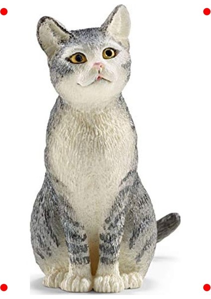 Oturan Sevimli Kedi Figürü - Minyatür