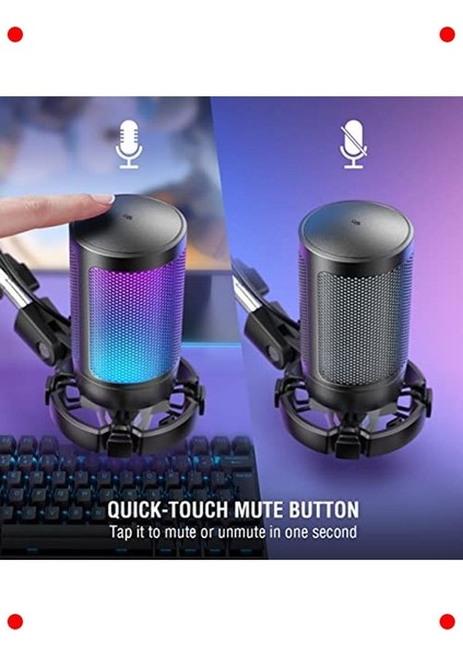 USB Yayıncı Mikrofon Seti - Siyah (A6T) modelleri