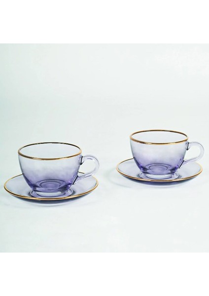 Five O'clock 2'li Çay Fincan Seti - Mor - 240 ml