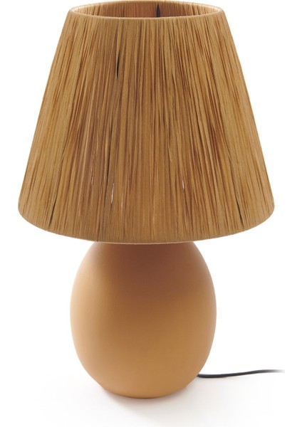 Design Rond Seramik Abajur - Hardal / Sarı - 37X24X24 cm modelleri