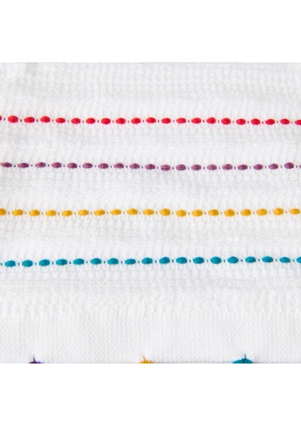 Soft Püsküllü El Havlusu - Beyaz / Renkli - 30X50 cm modelleri