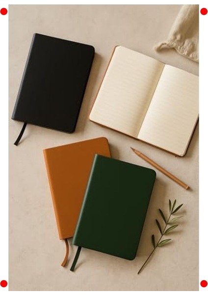 Yeşil Termo Deri Kapaklı Noktalı A5 Defter fırsatları