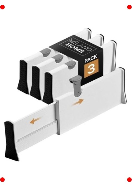 3lü Teleskopik Çekmece Düzenleyici ve Ayırıcı