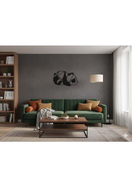 Modern Geometrik Ayı Figürü Metal Duvar Dekoru | 3D Siyah Duvar Süsü | Ev ve Ofis Dekorasyonu