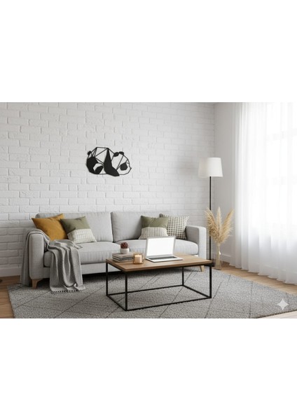 Modern Geometrik Ayı Figürü Metal Duvar Dekoru | 3D Siyah Duvar Süsü | Ev ve Ofis Dekorasyonu modelleri