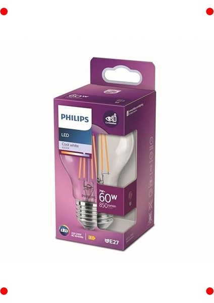 LED Filament Ampul A60 - Gün Işığı E27 Duy