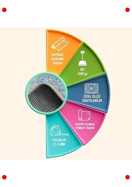 Kadife Kaymaz Pamuk Tabanlı Salon Halısı - 200X300 cm modelleri