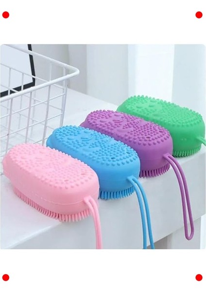 Süngerli Silikon Banyo Kesesi - Peeling Lifi