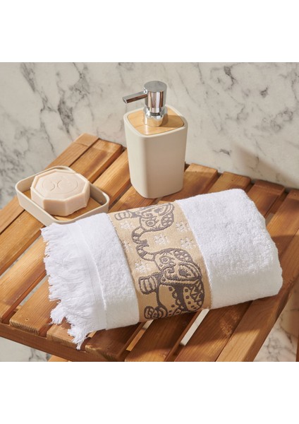 Boho Yüz Havlusu - Gri Filli - 50X80 cm