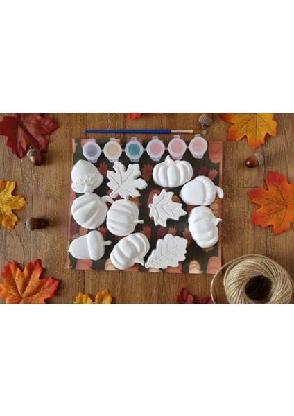 Sonbahar Temalı Taş Boyama Seti-Etkinlik-Hediye-Hobi-Sanatt-Eğlence-Bayramh Hediyesi