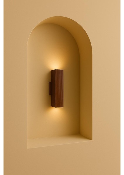 Duvar Apliği Yansıtma Tasarımlı Çift Yönlü Ahşap Salon Hol Cafe Otel Duvar Apliği fiyatları