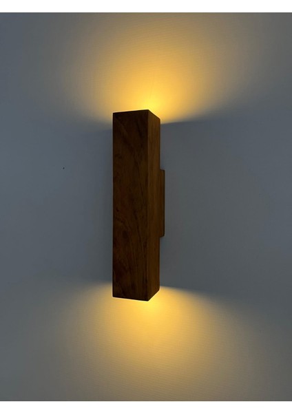 Duvar Apliği Yansıtma Tasarımlı Çift Yönlü Ahşap Salon Hol Cafe Otel Duvar Apliği