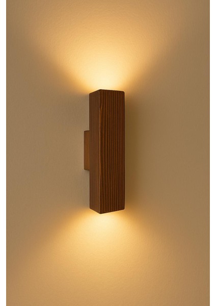 Duvar Apliği Yansıtma Tasarımlı Çift Yönlü Ahşap Salon Hol Cafe Otel Duvar Apliği