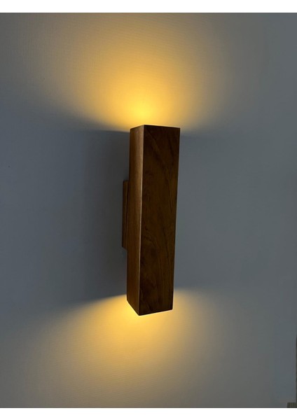 Duvar Apliği Yansıtma Tasarımlı Çift Yönlü Ahşap Salon Hol Cafe Otel Duvar Apliği