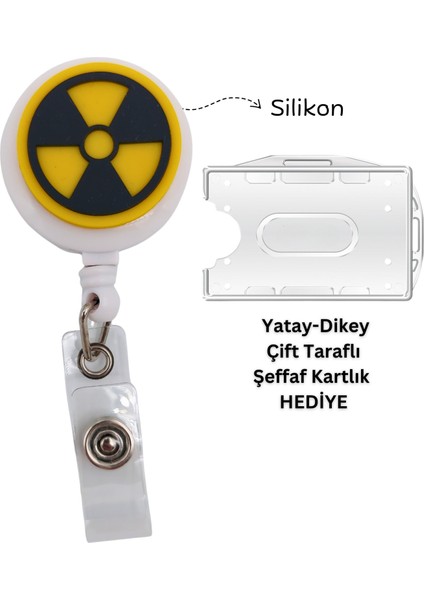 Radyoloji Logo Silikon Yoyo Yaka Kartlığı Yatay Dikey Kart Koruyucu