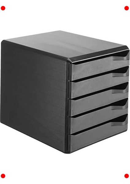 A4 Siyah 5 Çekmeceli Evrak Rafı - Ofis Düzenleyici