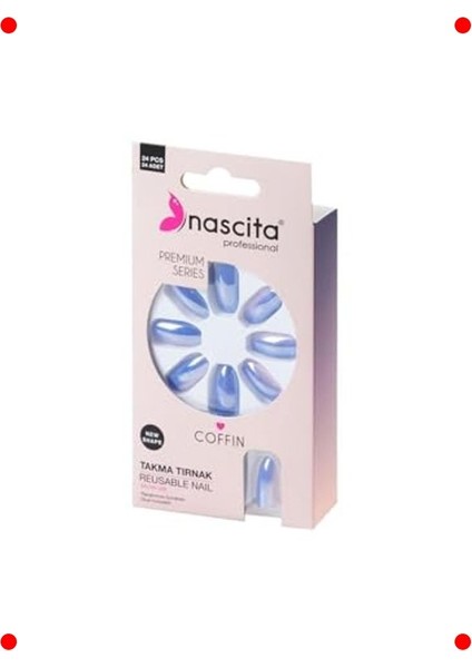 24'lü Renkli Coffin Takma Tırnak Seti (183 Numara)