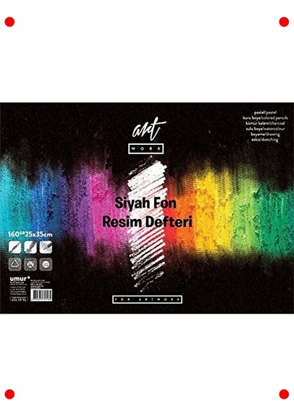 Siyah Fonlu Resim Defteri - 160GR, 16 Yaprak