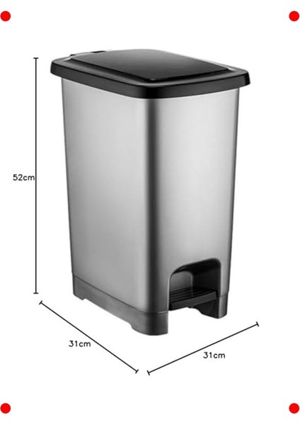 Slim Pedallı 60 Lt Çöp Kovası - Geniş Hacimli fiyatları