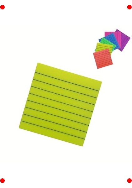 Şeffaf Renkli Çizgili Yapışkanlı Not Kağıdı - Sarı