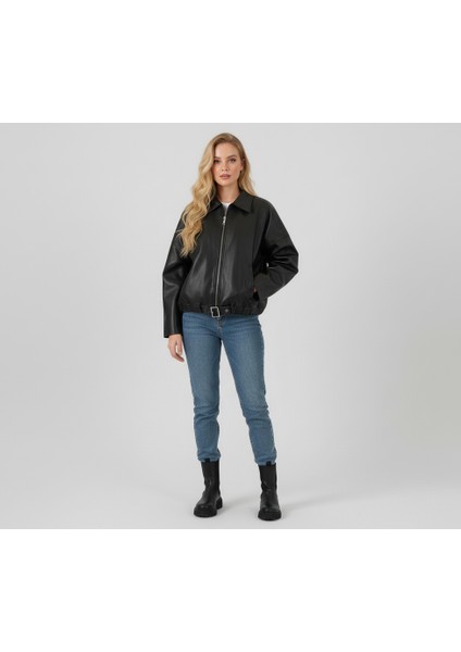 Kadın Kemer Detaylı Deri Ceket fiyatları