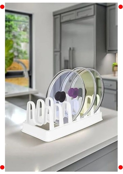 6 Bölmeli Mutfak Düzenleyici - Kapak ve Tabak Organizeri