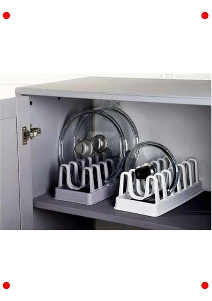 6 Bölmeli Mutfak Düzenleyici - Kapak ve Tabak Organizeri fırsatları