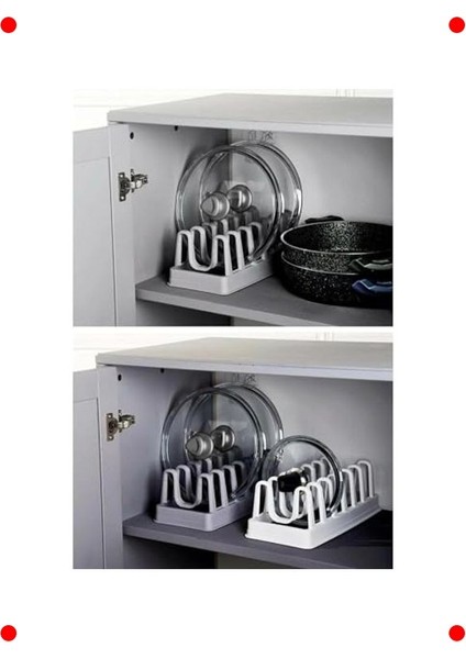 6 Bölmeli Mutfak Düzenleyici - Kapak ve Tabak Organizeri indirimleri