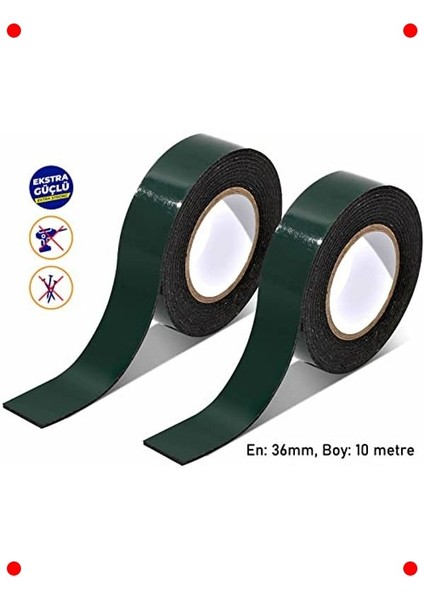 Çift Taraflı Köpük Montaj Bandı - Eva, Siyah, 36MM x 10M fiyatları