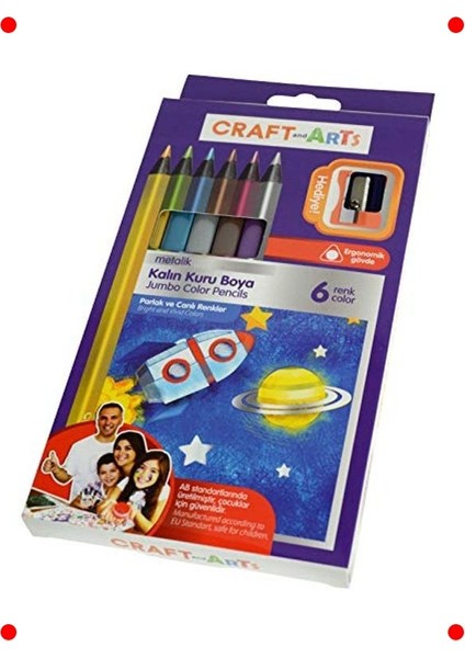 Jumbo Kuru Boya Kalem Seti, 6 Renk fiyatları