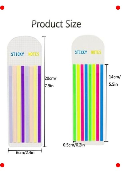 Şeffaf Renkli Yapışkan Not Şeritleri - Uzun Boyut fiyatları