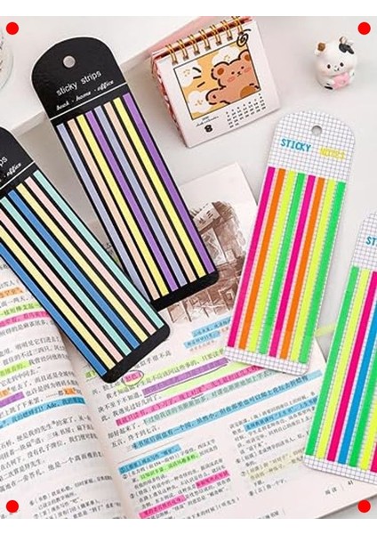 Şeffaf Renkli Yapışkan Not Şeritleri - Uzun Boyut indirimleri